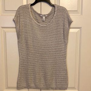 WHBM size L silver shimmer sleeveless sweater- new with tags